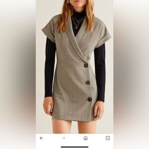 Mango check wrap dress